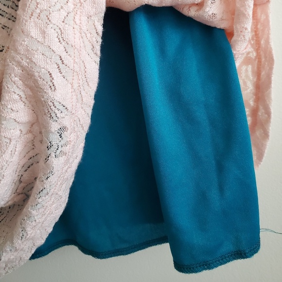 HELLO MISS | Pink & Teal Lace Sleeveless Dress - Picture 4 of 7